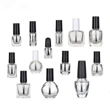 wholesale fancy empty clear mini 5ml 8ml 9ml 10ml 12ml 15ml square glass Nail Polish Bottles with brush